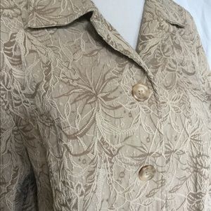 Coldwater Creek embossed buttoned jacket tan